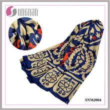 Elegante Totem Art Padrão xale cachecol lenço de algodão Turquia (SNMJ004)
